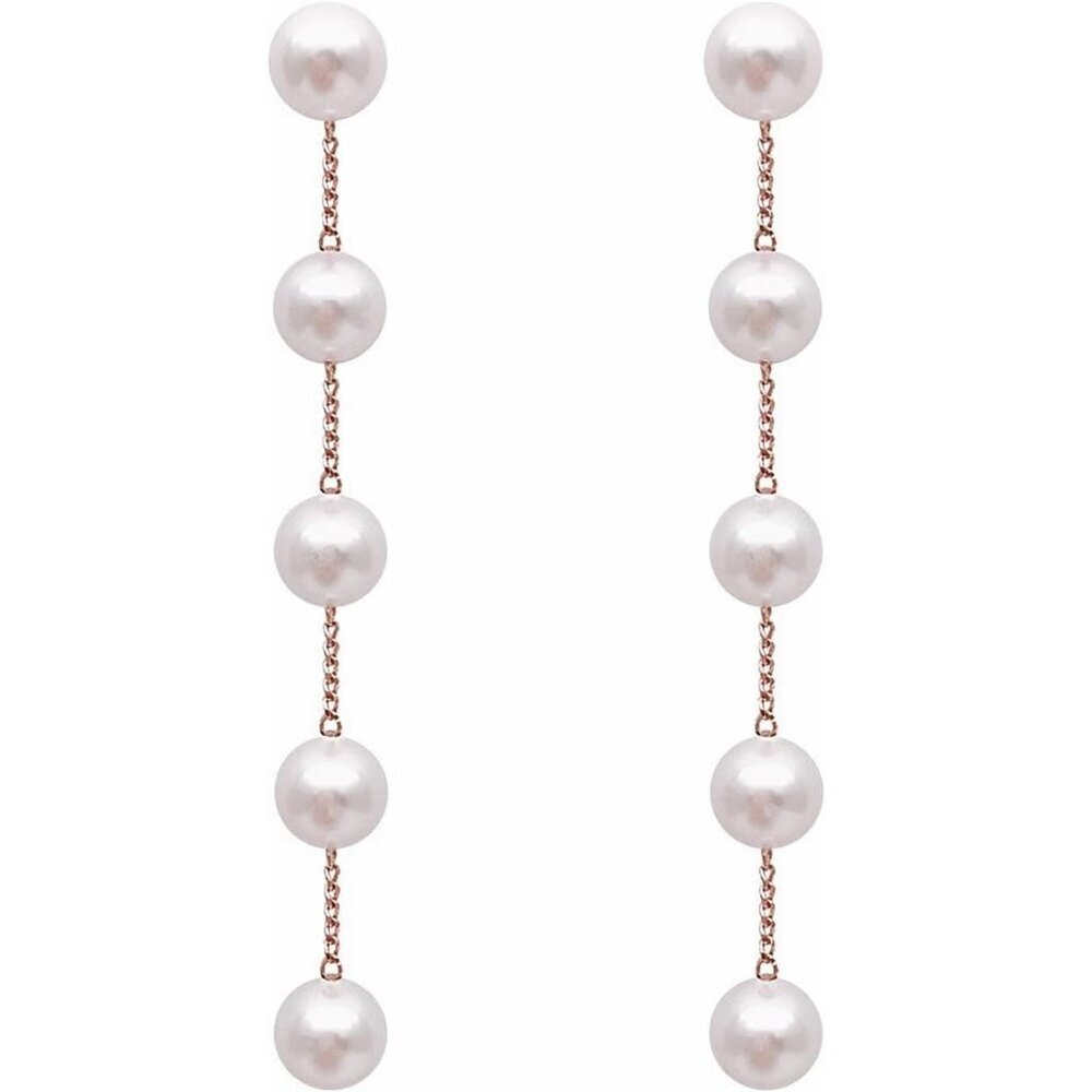 Women's White Long Pearl Dangle Drop Earrings Tassel Wedding Elegant Jewelry